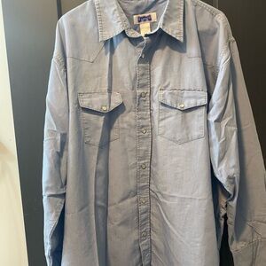 Blue Big Smith pearl snap Shirt
